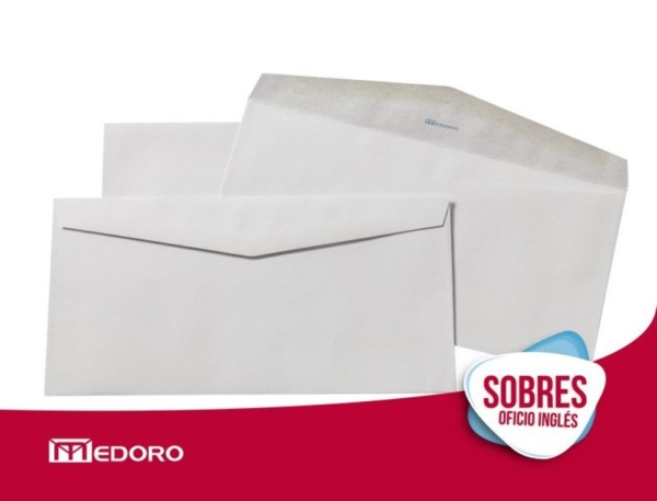 SOBRE OFICIO INGLES 120 x 235 Obra 63 gr. Costados Laterales