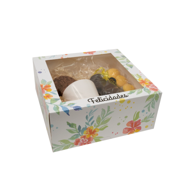 CAJA MULTIUSO CON VENTANA 25X25X10 FELICIDADES