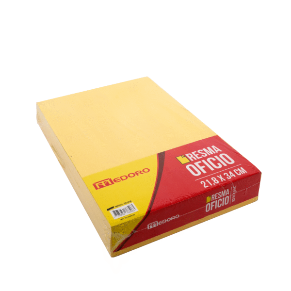 RESMAS DE 500 HOJAS OFICIO 218X340 AMARILLO